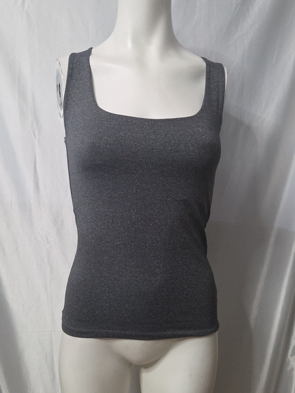 Zara Square Neck Tank Top in Charcoal Small Sz